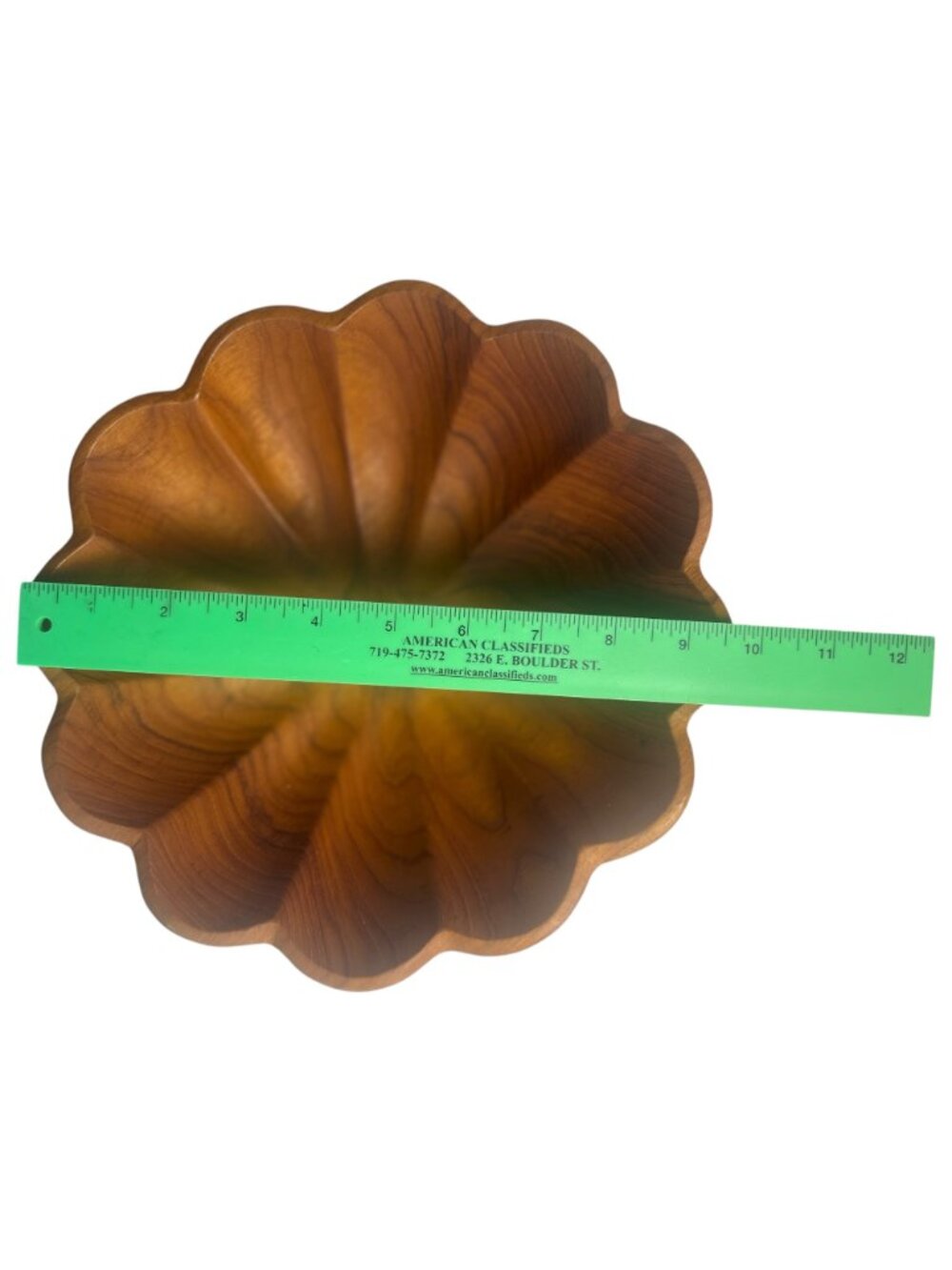 Vintage Woods of Siam Teak Wood Salad Bowl 10" Mid Century Modern MCM 1960s - Picture 5 of 6